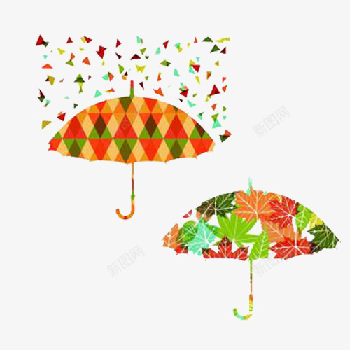 雨伞png免抠素材_新图网 https://ixintu.com 拼图 枫叶 植物 秋天 秋天素材 雨伞