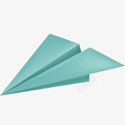 蓝色卡通手绘纸飞机素材