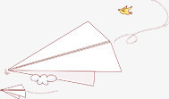 夏日海报手绘纸飞机元素素材