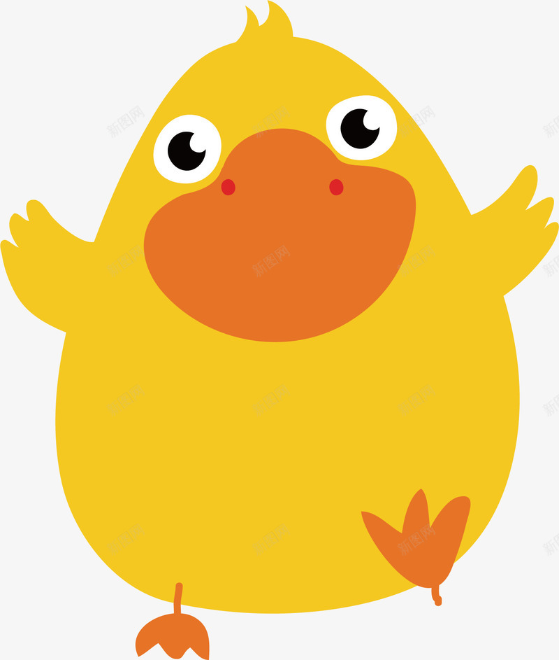 卡通动物png免抠素材_新图网 https://ixintu.com 人偶玩具 动物 卡通动物 卡通手绘 黄色的鸭子