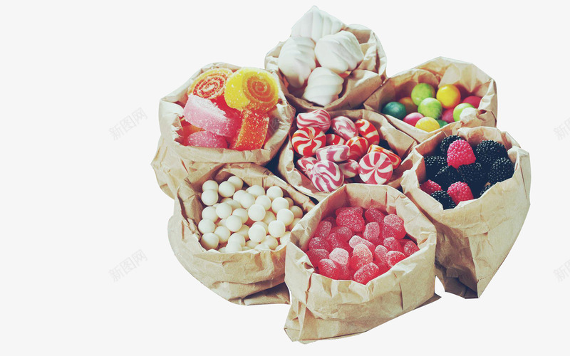 袋装糖果png免抠素材_新图网 https://ixintu.com 小孩子 甜食 糖果 美味 袋装