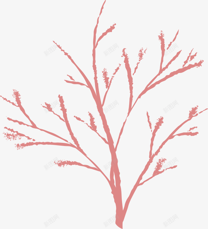红色的冬季无树叶的树枝png免抠素材_新图网 https://ixintu.com 冬季 树叶 树叶树枝 树枝 红色