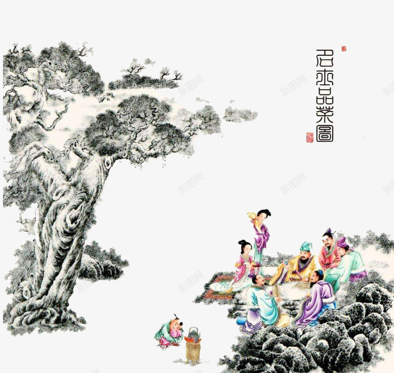 水墨画人物png免抠素材_新图网 https://ixintu.com 中国元素 传统装饰 古代人物 水墨古人 水墨画