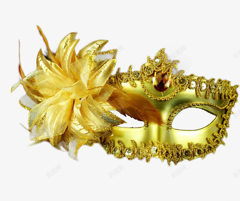 金色花朵舞台眼罩png免抠素材_新图网 https://ixintu.com 眼罩 舞台 花朵 金色