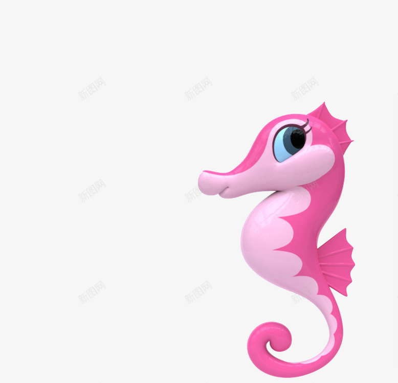 一只粉色的海马png免抠素材_新图网 https://ixintu.com 动物 海马 玩具 粉色