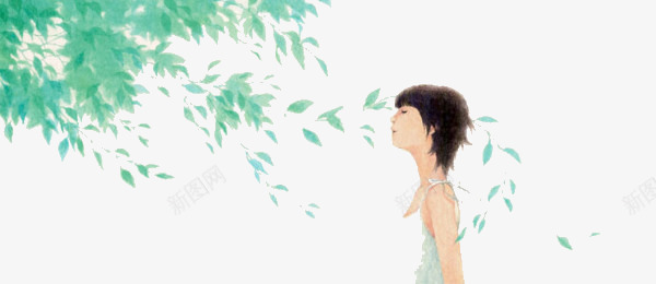 夏季卡通凉爽树荫png免抠素材_新图网 https://ixintu.com 卡通人物 夏季 树叶