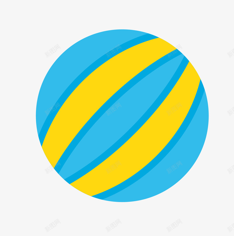 彩色手绘的圆球png免抠素材_新图网 https://ixintu.com 动漫动画 卡通手绘 圆球 玩具 蓝色 装饰图 黄色