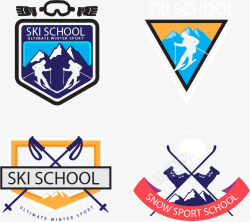 滑雪学校标志滑雪学校标志矢量图图标高清图片