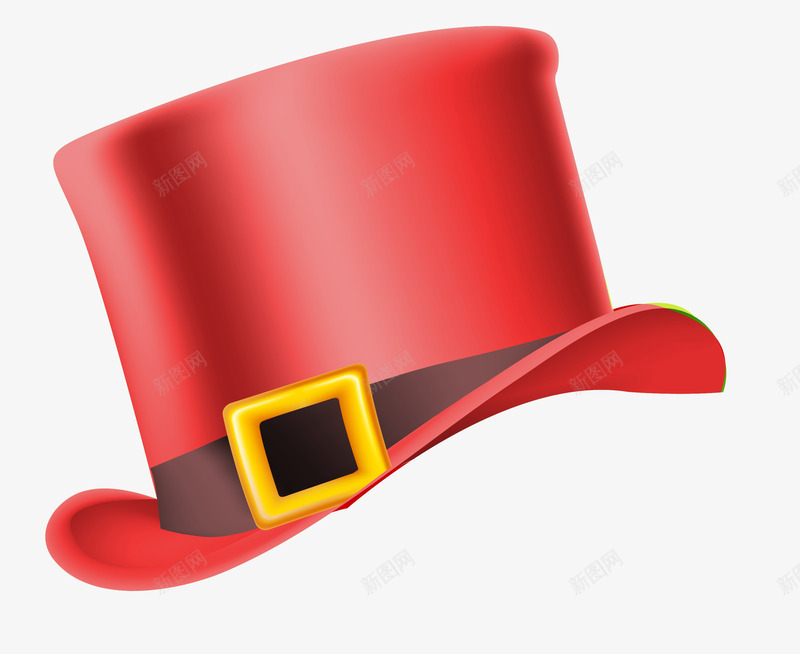 喜庆红色帽子png免抠素材_新图网 https://ixintu.com 喜庆 白色光晕 红色帽子 红色帽檐 质感 魔术师帽子