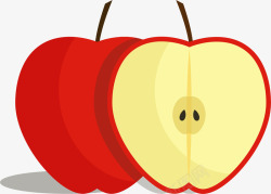 红色圆弧苹果食物元素矢量图素材