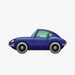 玩具小汽车图片手绘蓝色小汽车矢量图高清图片