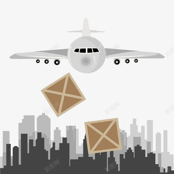 飞机运输的png免抠素材_新图网 https://ixintu.com 产品 包裹 卡通手绘 流通 运货机 运输机 运送 飞机