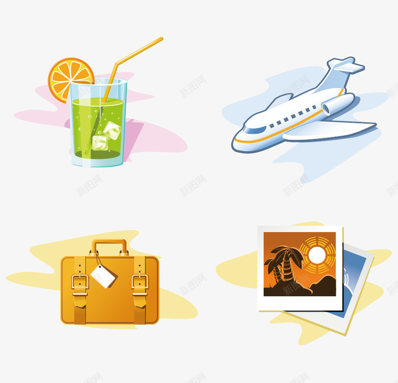 度假旅行箱png免抠素材_新图网 https://ixintu.com 创意设计 广告 度假 旅游 旅行箱 海报 飞机