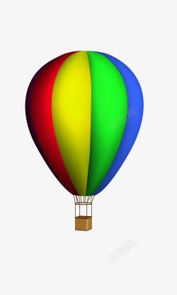 红黄绿蓝组合热气球素材