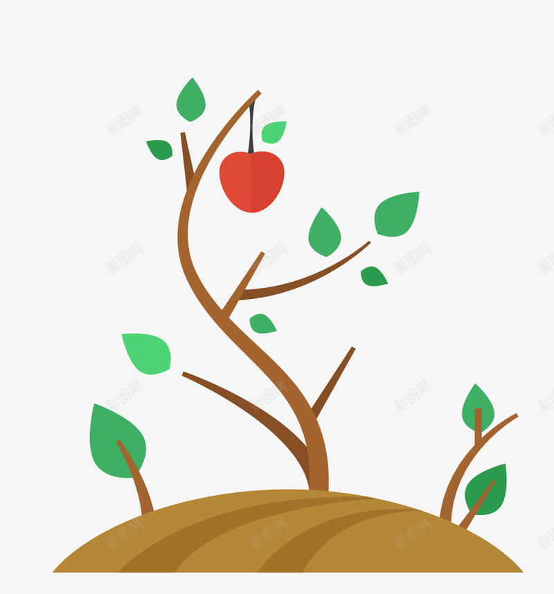 手绘彩色苹果树png免抠素材_新图网 https://ixintu.com 彩色 手绘 手绘彩色苹果树 树木 水果树 苹果树