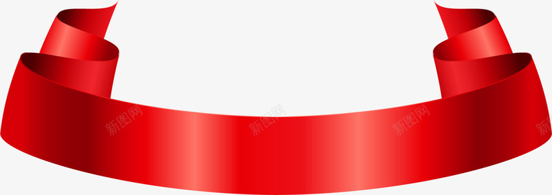 弯曲红色条幅png免抠素材_新图网 https://ixintu.com 喜庆 弯曲条幅 折叠条幅 白色光晕 红色丝带 红色条幅
