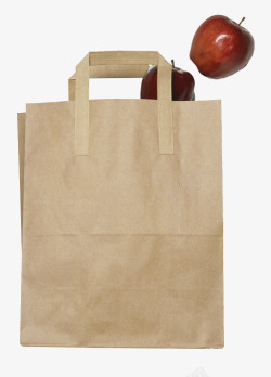 苹果与牛皮纸袋素材