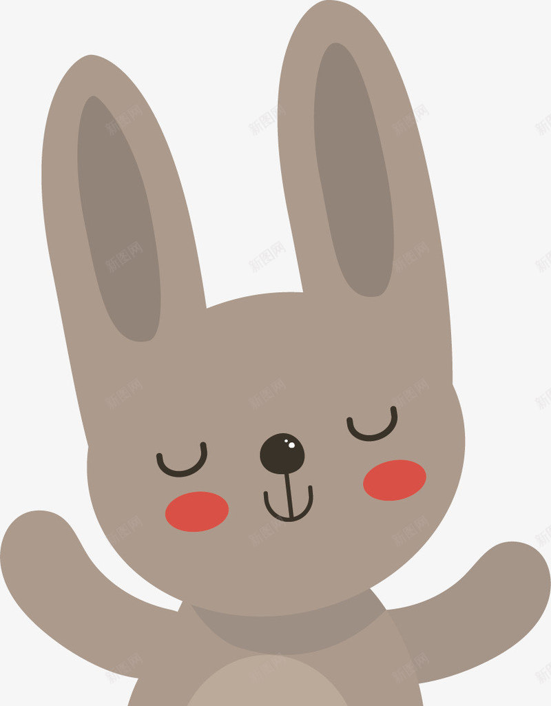 灰白色小兔矢量图ai免抠素材_新图网 https://ixintu.com 可爱 害羞 小兔 手绘 水彩 灰白色 玩具 设计 矢量图