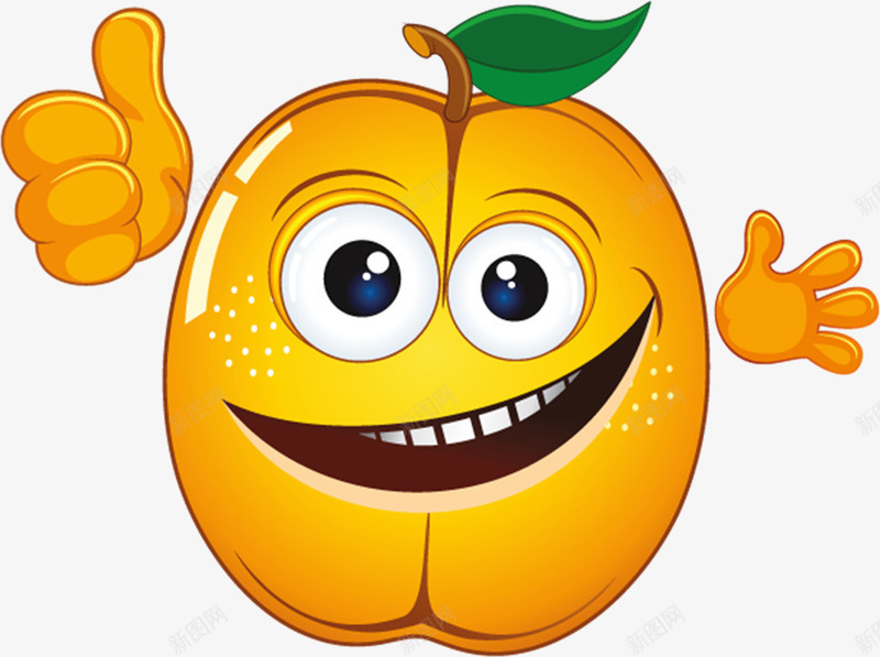 微笑的苹果png免抠素材_新图网 https://ixintu.com 卡通 图案 大拇指 夸奖 微笑 拟人 果蔬 棒 苹果