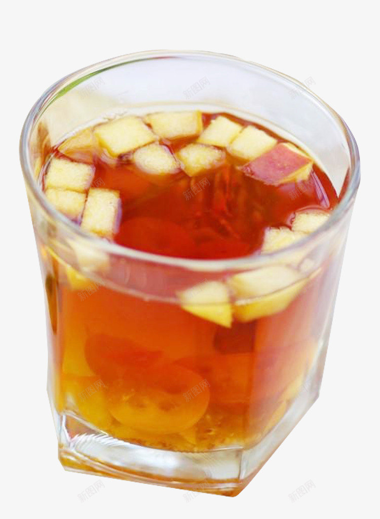 苹果味果茶png免抠素材_新图网 https://ixintu.com 产品实物 水果茶 玻璃杯 茶饮 饮料 鲜果茶