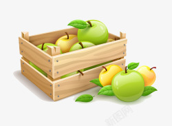 苹果箱子设计箱子里的卡通苹果高清图片