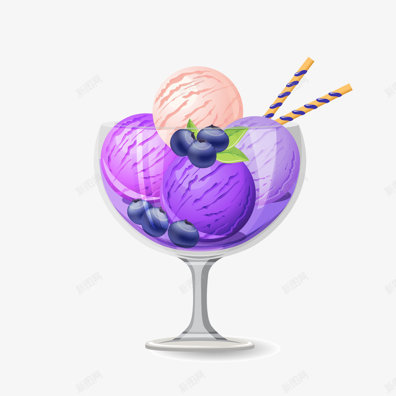 夏季紫色冰淇淋球png免抠素材_新图网 https://ixintu.com 冰淇淋球 夏季雪糕 紫色冰淇淋 背景装饰