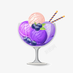 夏季紫色冰淇淋球素材