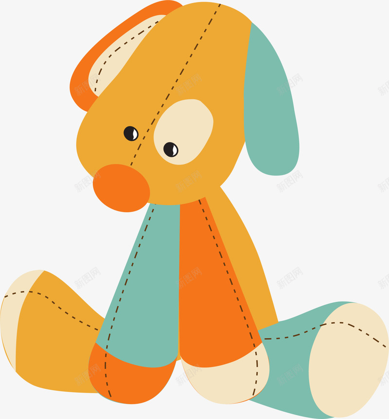 橙色卡通小狗png免抠素材_新图网 https://ixintu.com 公仔 卡通动物 可爱小狗 橙色小狗 玩具 装饰图案