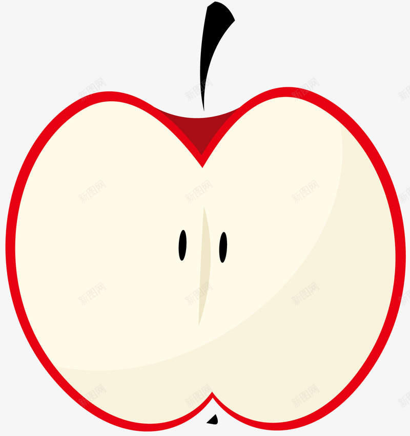 切开的苹果矢量图ai免抠素材_新图网 https://ixintu.com 切开的苹果 半个苹果 水果 水果蔬菜 红色苹果 苹果 矢量图