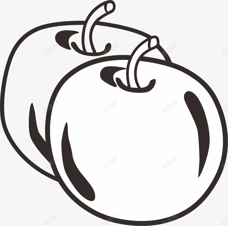 手绘苹果矢量图eps免抠素材_新图网 https://ixintu.com 切水果 手绘 水果 水果苹果 简笔水果 简笔画 苹果 矢量图