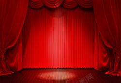 大红色灯光大红舞台幕布灯光高清图片