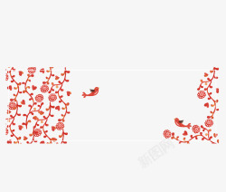 超美花卉素材库超美红色藤蔓装饰卡片矢量图高清图片