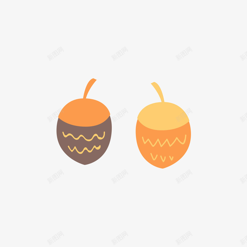 灰色和橙色的松果png免抠素材_新图网 https://ixintu.com 松果 橙色 灰色 矢量松果 秋天 黄色