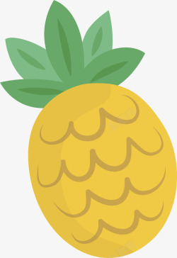 黄色卡通扁平菠萝素材