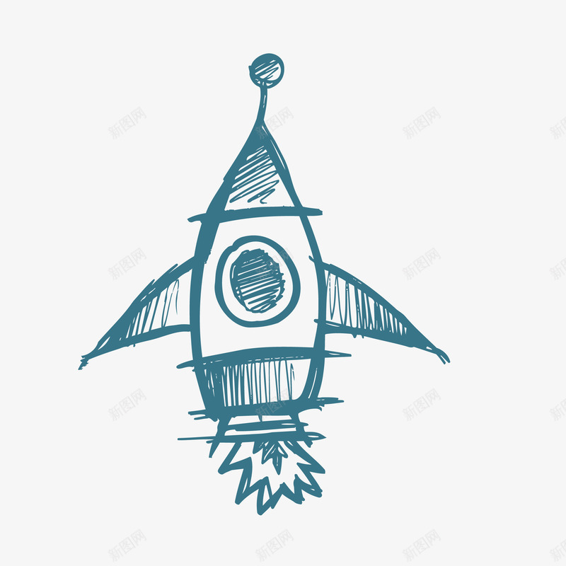 手绘飞机png免抠素材_新图网 https://ixintu.com 创意火箭 手绘火箭 手绘飞机 火箭插画 素描火箭 飞机