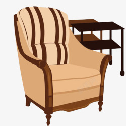 沙发椅和滑动小桌子组合素材