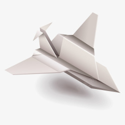 手绘白色折纸飞机矢量图素材