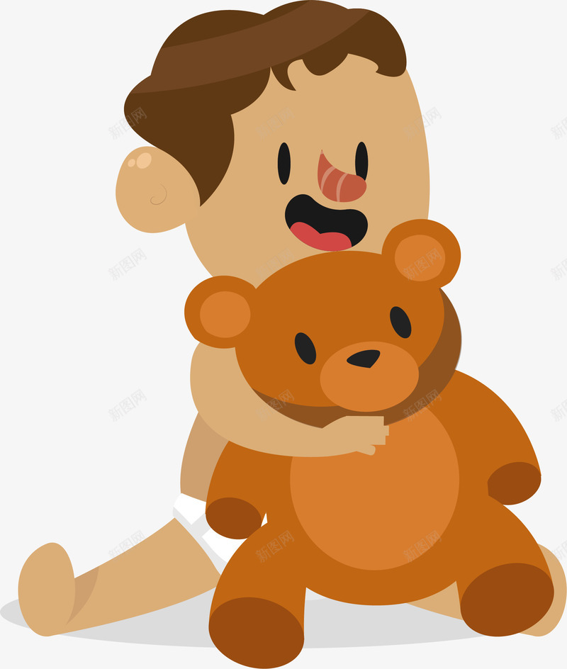 抱着小熊的可爱孩子矢量图ai免抠素材_新图网 https://ixintu.com 可爱孩子 孩子 小熊 抱着小熊 抱着小熊的大熊 玩具小熊 矢量png 矢量图