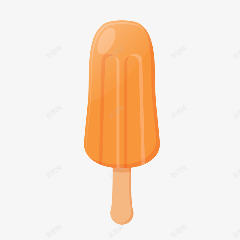 橙色夏季冰棒png免抠素材_新图网 https://ixintu.com 卡通冰棍 夏季冰棒 橙色 背景装饰 食物