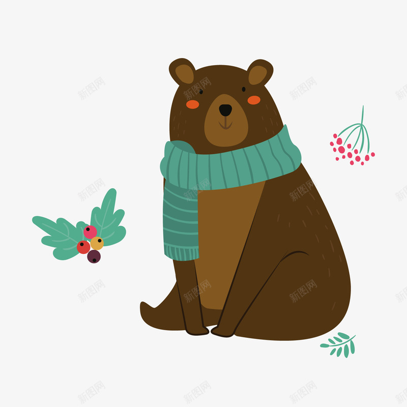 冬季动物小熊png免抠素材_新图网 https://ixintu.com 冬季动物 卡通小熊 可爱小熊 背景装饰