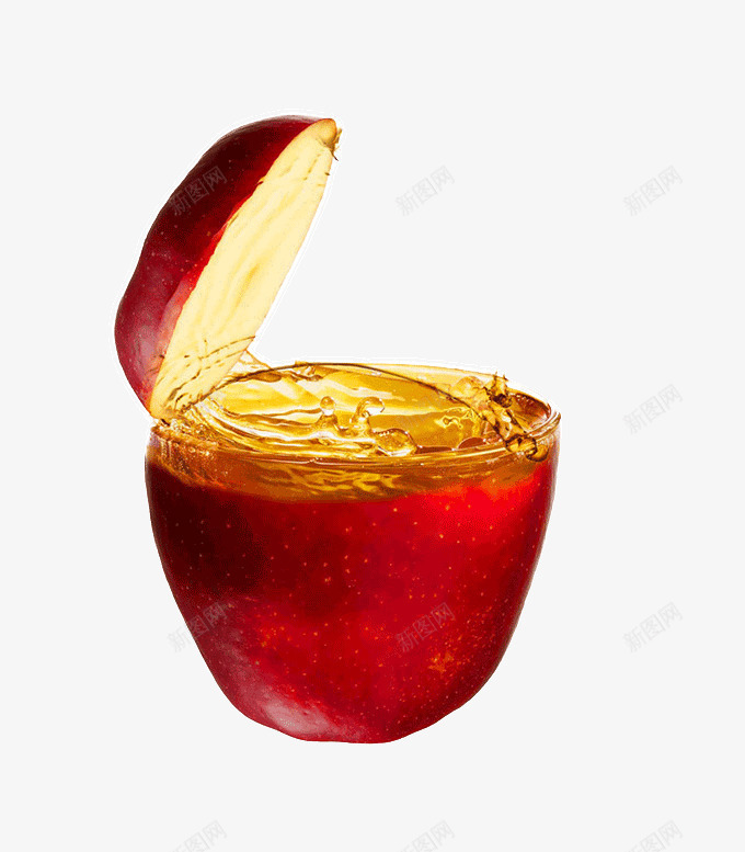 苹果酒png免抠素材_新图网 https://ixintu.com 红色 苹果 透明杯 酒