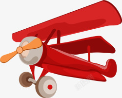 红色立体玩具飞机素材