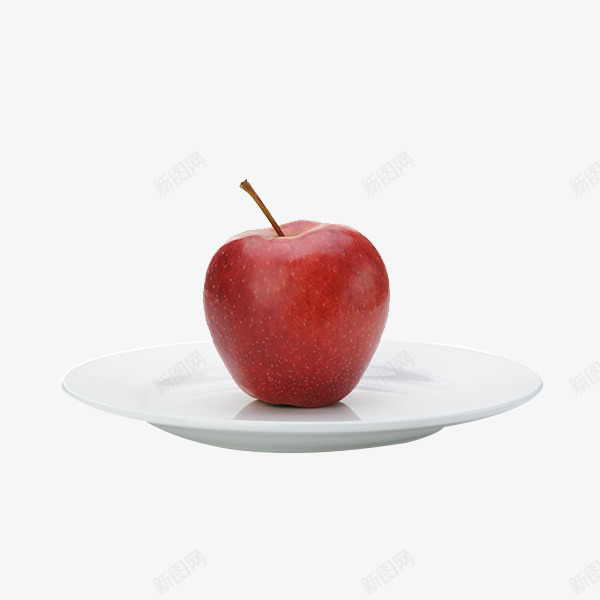 盘子里一个红苹果png免抠素材_新图网 https://ixintu.com 白色盘子 盘子 盘子素材 红苹果 苹果 苹果素材