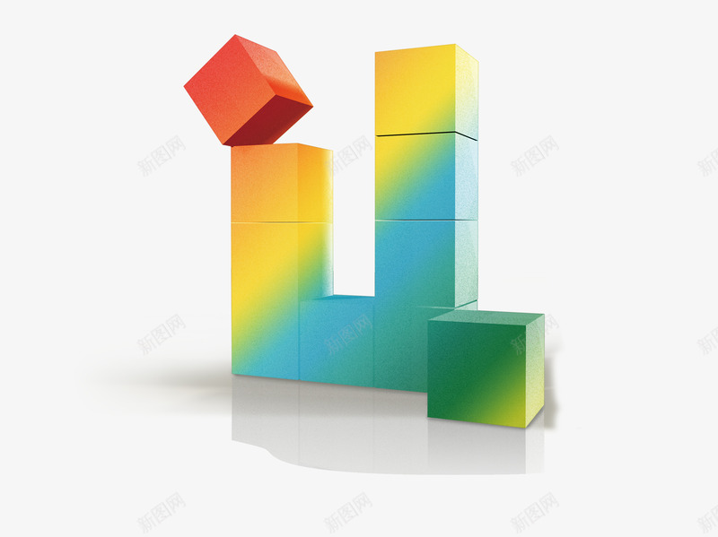 彩色方块组合png免抠素材_新图网 https://ixintu.com 建筑模型 彩色的方块 科技应用