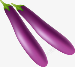 紫色食品卡通紫色茄子高清图片