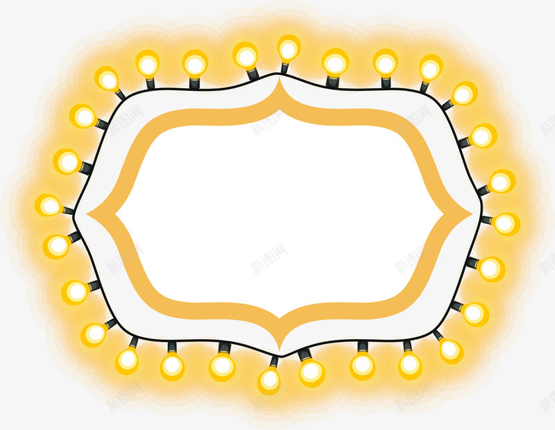唯美彩灯边框png免抠素材_新图网 https://ixintu.com 唯美彩灯 彩灯边框 水彩 简约彩灯 黄色光晕 黄色彩灯