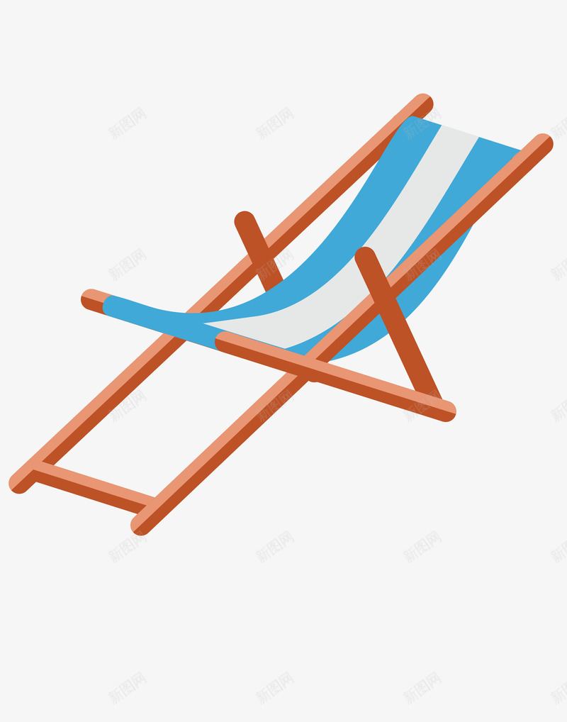 条纹沙滩椅png免抠素材_新图网 https://ixintu.com 夏季 椅子 沙滩椅
