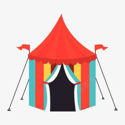卡通马戏团帐篷彩色演出舞台素材