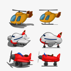 卡通飞机直升机装饰素材