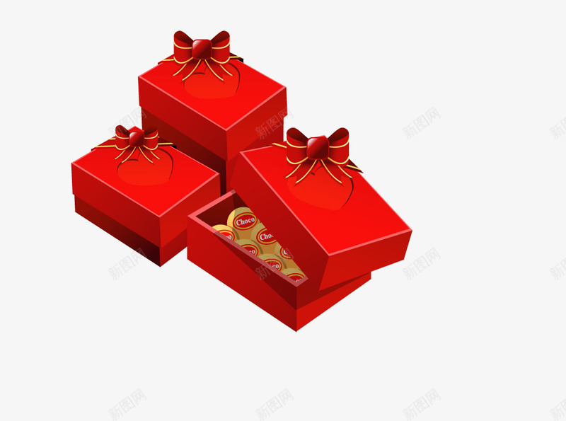 红色礼物盒子png免抠素材_新图网 https://ixintu.com 丝带 情人节 盒子 礼物 红盒子